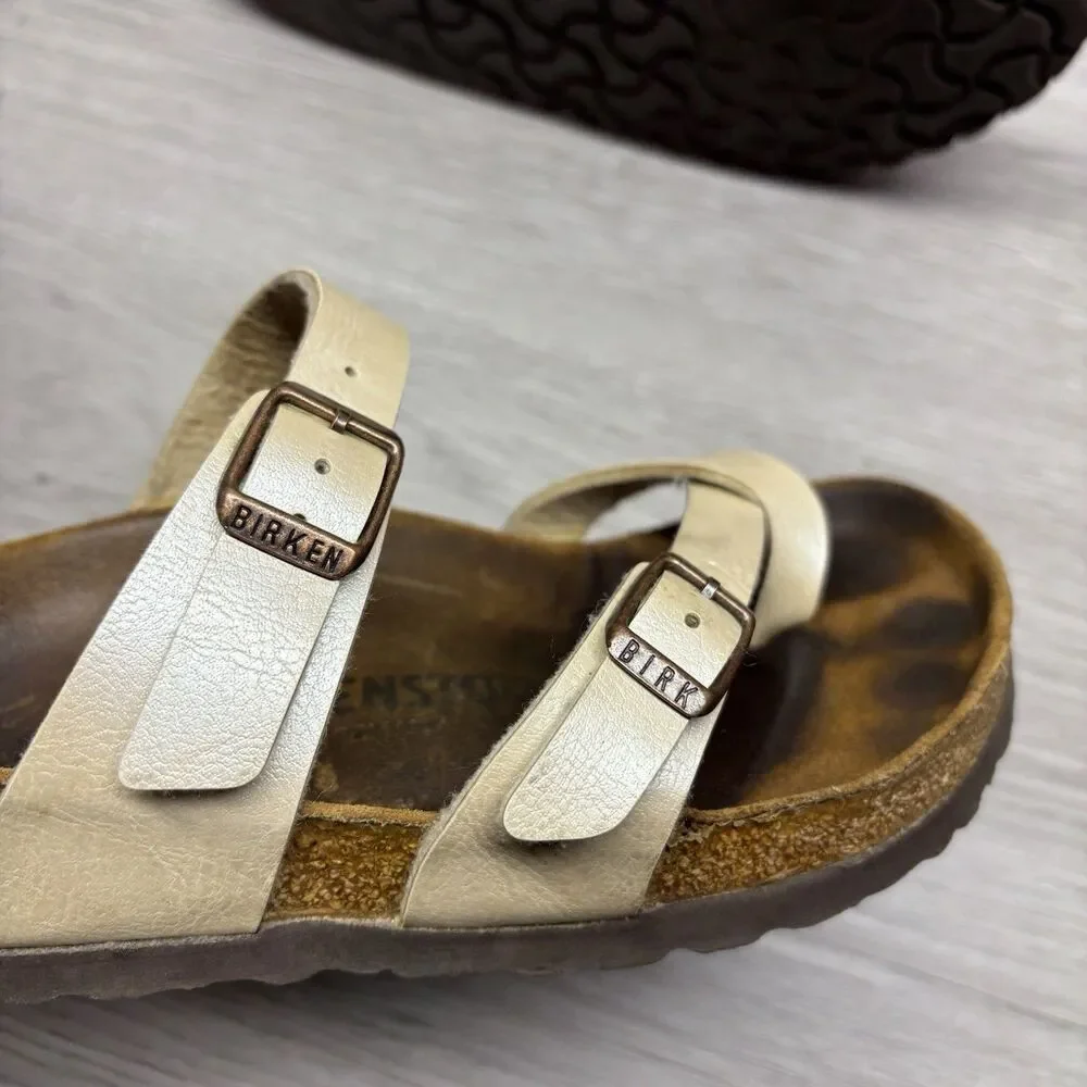 Birkenstock Mayari Sandals Birko Flor Graceful Pearl White Size 36 US 5-5.5